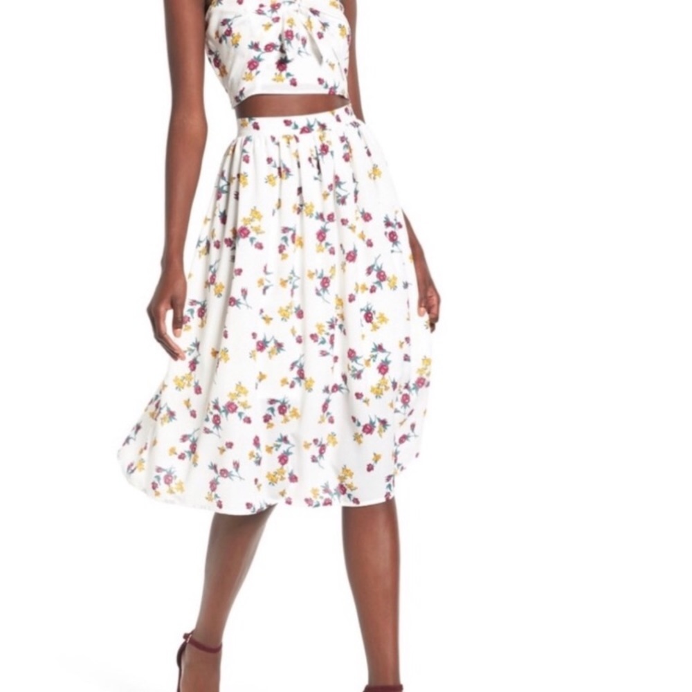Leith Floral 2 piece Midi Floral Dress